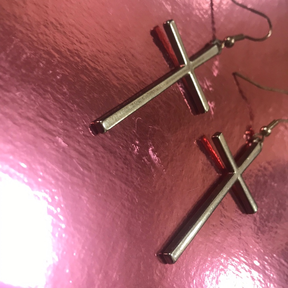 Gold Cross Earrings